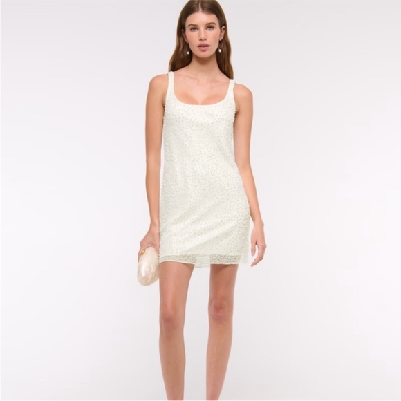 Abercrombie & Fitch White Beaded Mini Dress - Picture 4 of 14